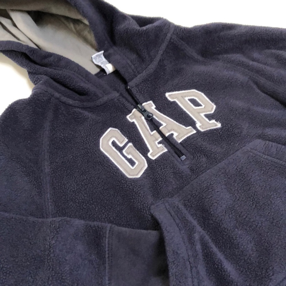 Gap Boys Navy Blue Polar Fleece Kanga Pocket Pullover Size S